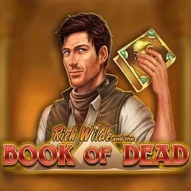 Slots logo of Book of Dead from Play'n GO at lumi casino